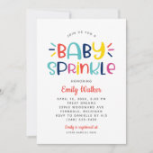 Moderne Rainbow Bold Baby Sprinkle-feest Kaart (Voorkant)