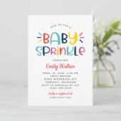 Moderne Rainbow Bold Baby Sprinkle-feest Kaart (Staand voorkant)