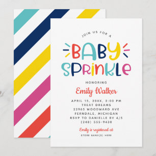 Moderne Rainbow Bold Baby Sprinkle-feest Kaart