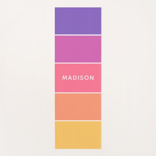 Moderne Rainbow Colorblock, gepersonaliseerde naam Yogamat (Voorkant)
