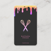 Moderne Rainbow Drip Whisk Bakery Pastry Caterer Visitekaartje (Voorkant)