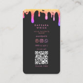 Moderne Rainbow Drip Whisk Bakery Pastry Caterer Visitekaartje (Achterkant)