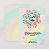 Moderne Rainbow Floral Small Business Client Bedankkaart (Voorkant / Achterkant)