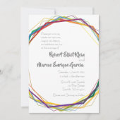 Moderne Rainbow Geometrische bruiloft uitnodiging (Voorkant)