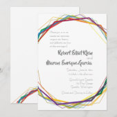Moderne Rainbow Geometrische bruiloft uitnodiging (Voorkant / Achterkant)