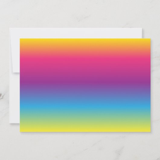 Moderne Rainbow Gradient Bruids Douche Uitnodiging (Achterkant)