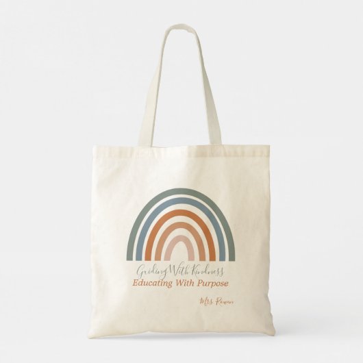 Moderne Rainbow Inspirerend Leraar Waardering Tote Bag (Achterkant)