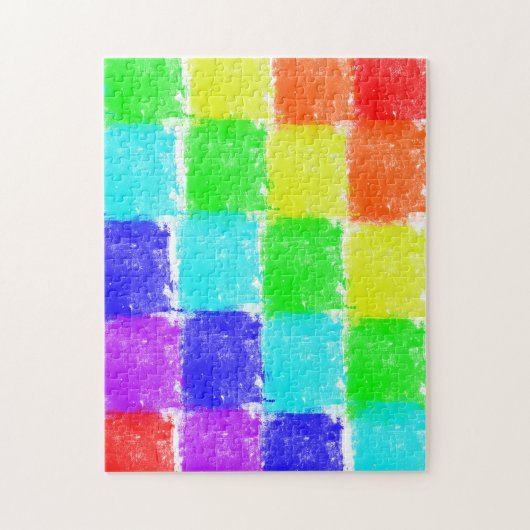 Moderne Rainbow-kleurenblokken Legpuzzel (Verticaal)