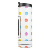 Moderne Rainbow Spotty Pattern Foto gepersonalisee Thermosbeker (Geroteerd rechts)