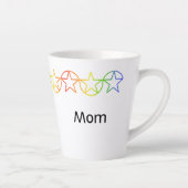 Moderne Rainbow Star gepersonaliseerde Latte Mok (Rechts)