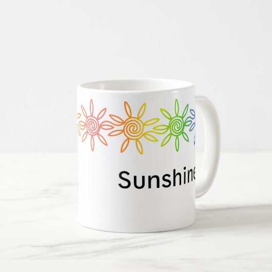 Moderne Rainbow Sunshine gepersonaliseerde mok (Voorkant rechts)
