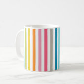Moderne Rainbow Trendy kleurrijke strepen Koffiemok (Voorkant links)