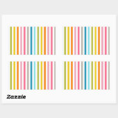 Moderne Rainbow Trendy kleurrijke strepen Rechthoekige Sticker (Vel)