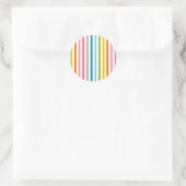 Moderne Rainbow Trendy kleurrijke strepen Ronde Sticker (Tas)