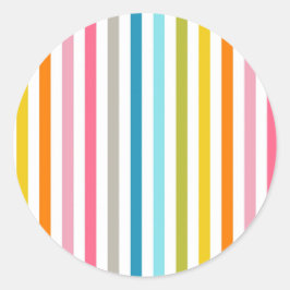 Moderne Rainbow Trendy kleurrijke strepen Ronde Sticker