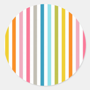 Moderne Rainbow Trendy kleurrijke strepen Ronde Sticker