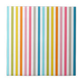 Moderne Rainbow Trendy kleurrijke strepen Tegeltje (Voorkant)