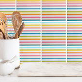 Moderne Rainbow Trendy kleurrijke strepen Tegeltje