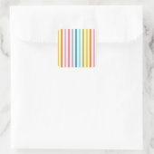 Moderne Rainbow Trendy kleurrijke strepen Vierkante Sticker (Tas)