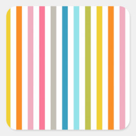 Moderne Rainbow Trendy kleurrijke strepen Vierkante Sticker