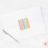 Moderne Rainbow Trendy kleurrijke strepen Vierkante Sticker (Envelop)