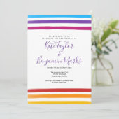 Moderne Rainbow Waterverven Engagement Party Kaart (Staand voorkant)