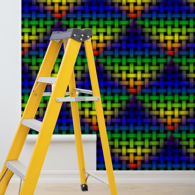 Moderne Rainbow Weave Diamond Pattern Peel Stick Behang (Modern Rainbow Weave Diamond Pattern Peel Stick Wallpaper)