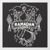 Moderne Ramadan Kareem Zwart en Wit Raamsticker (Vel)