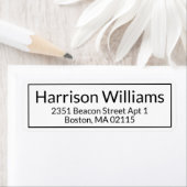 Moderne Rand Aangepast zwart-wit retouradres Etiket (Insitu)