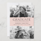 Moderne rand Blush 2 Afstuderen foto's Aankondiging (Voorkant)