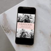 Moderne rand Blush 2 Afstuderen foto's Aankondiging