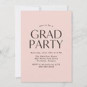 Moderne rand Blush roze fotograaf Partij Kaart (Achterkant)