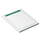 Moderne rand donkergroene naamplaat school kantoor notitieblok (Schuin)