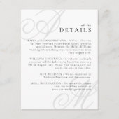 Moderne rand Elegant minimaal monogram Details Informatiekaartje (Voorkant)
