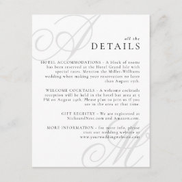 Moderne rand Elegant minimaal monogram Details Informatiekaartje