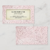Moderne rand gespikkelde patroonroze visitekaartje (Voorkant / Achterkant)