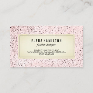 Moderne rand gespikkelde patroonroze visitekaartje