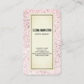 Moderne rand gespikkelde patroonroze visitekaartje (Voorkant)