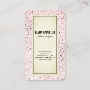 Moderne rand gespikkelde patroonroze visitekaartje