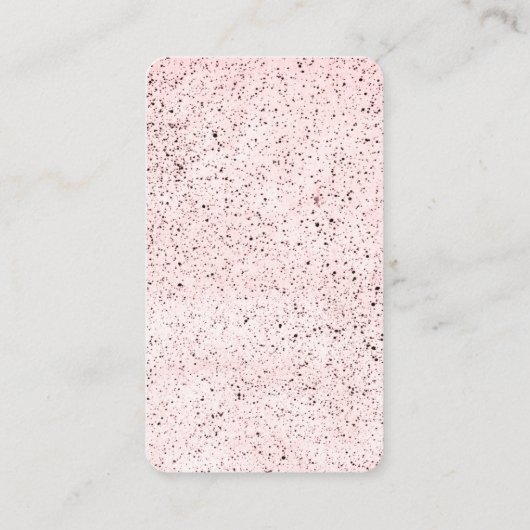 Moderne rand gespikkelde patroonroze visitekaartje (Achterkant)