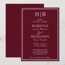 Moderne Rand Minimalistische Boho Bourgondië Huwel