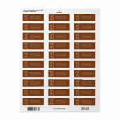 Moderne Rand Minimalistische Bruin Etiket (Full Sheet)