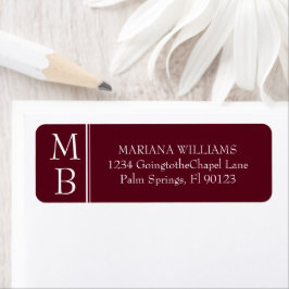 Moderne Rand Minimalistische Burgundy Etiket