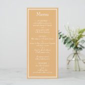 Moderne rand minimalistische gele trouwmenu menu (Staand voorkant)
