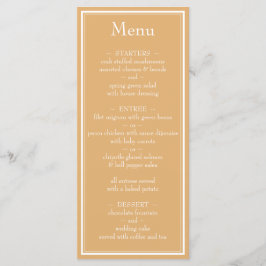 Moderne rand minimalistische gele trouwmenu menu