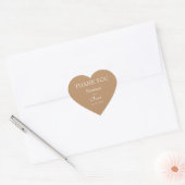 Moderne Rand Minimalistische Tane Beige Bruiloft Hart Sticker (Envelop)