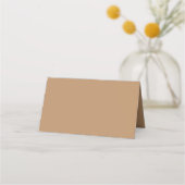 Moderne Rand Minimalistische Tane Beige Bruiloft Plaatskaartje (Achterkant)