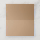 Moderne Rand Minimalistische Tane Beige Bruiloft Plaatskaartje (Binnenkant ongevouwen)