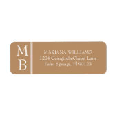 Moderne Rand Minimalistische Tane Beige Etiket (Voorkant)