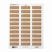 Moderne Rand Minimalistische Tane Beige Etiket (Full Sheet)